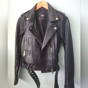 Zara Celebrity jacket Motorcycle zip up Biker jacket